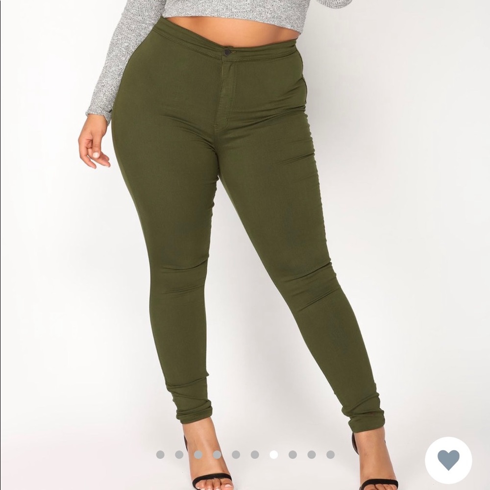 HIGH WAISTED OLIVE JEANS | SIZE 3X